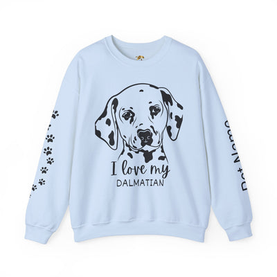 Damatian Dog Lover Sweatshirt, Pet's Name Personalized Gift Idea, Frenchie Dog Owner Apparel, Custom Dog Paw Print Jumper, Comfy Crewneck
