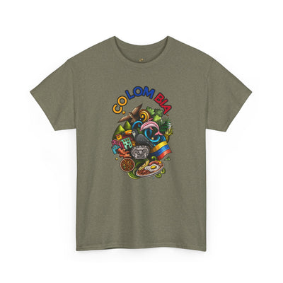 Colorful Unisex Heavy Cotton Tee with Joyful Message, Fun T-Shirt, Cas