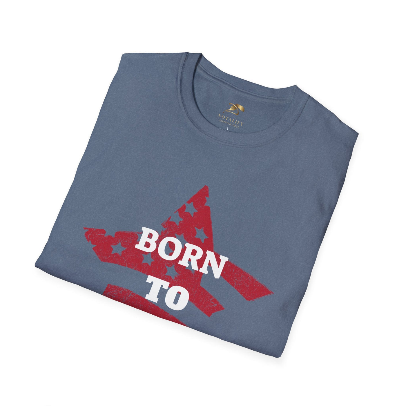 Born to Sparkle Patriotic T-Shirt in blue with red and white design, perfect for 4th of July celebrations.