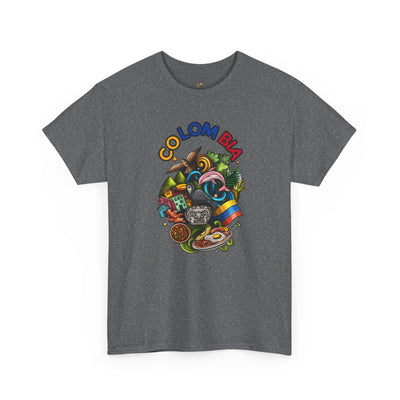 Colorful Unisex Heavy Cotton Tee with Joyful Message, Fun T-Shirt, Cas