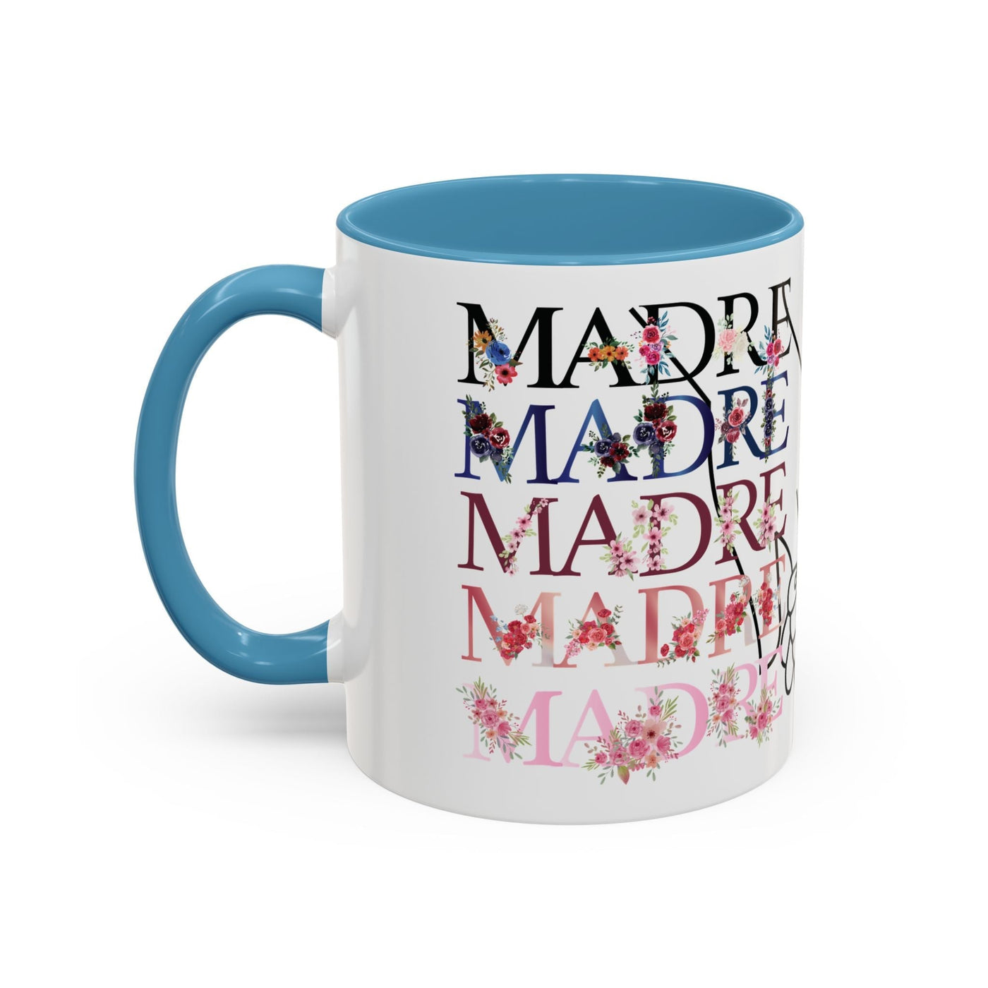 Mother's Day Mug, Accent Coffee Cup with Flowers and Names, Gift for M