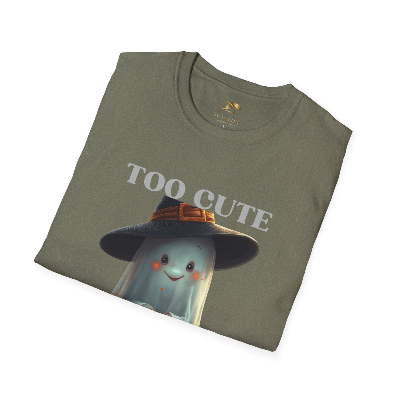 NOTALIFY Too Cute to Spook Halloween Ghost TEE | Adorable Pumpkin Lantern Tee | Cotton Short Sleeve | Fall Outfit for Kids