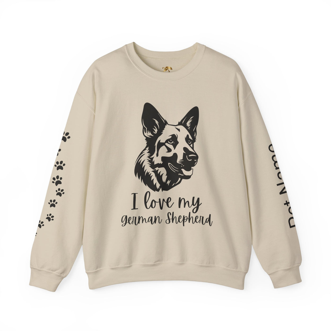 German Shepherd Lover Sweatshirt, Pet's Name Personalized, German Shepherd Dog Owner Apparel, Custom Dog Paw Print Jumper, Comfy Crewneck - NOTALIFY