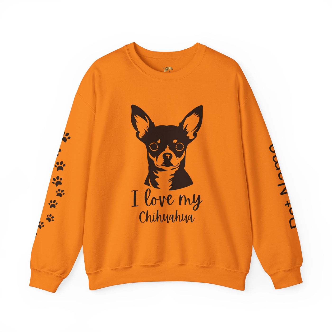 Chihuahua Lover Sweatshirt, Pet's Name Personalized Gift Idea, Chihuahua Dog Owner Apparel, Custom Dog Paw Print Jumper, Comfy Crewneck - NOTALIFY
