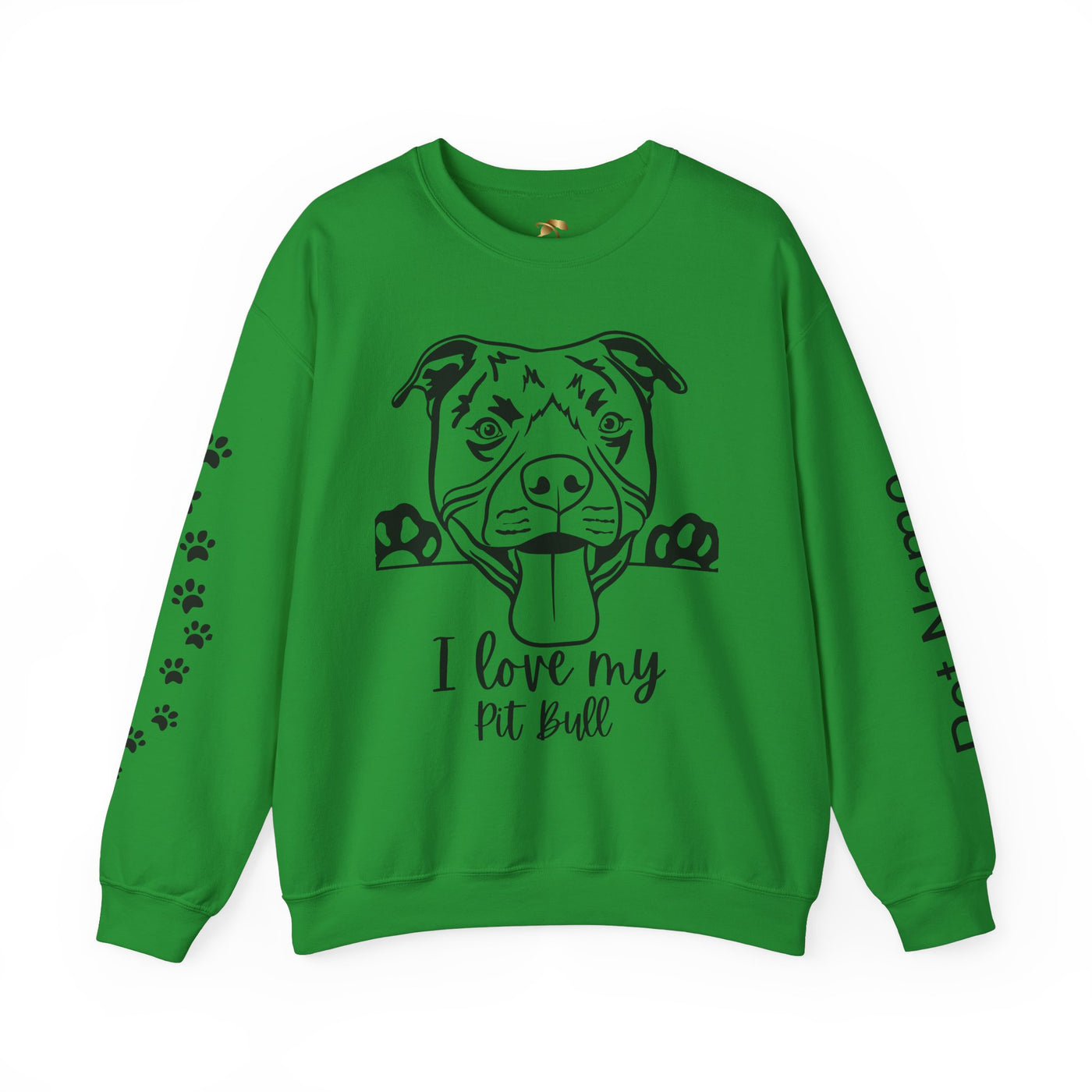 Pit Bull Lover Sweatshirt, Pet's Name Personalized Gift Idea, Pit Bull Dog Owner Apparel, Custom Dog Paw Print Jumper, Comfy Crewneck - NOTALIFY