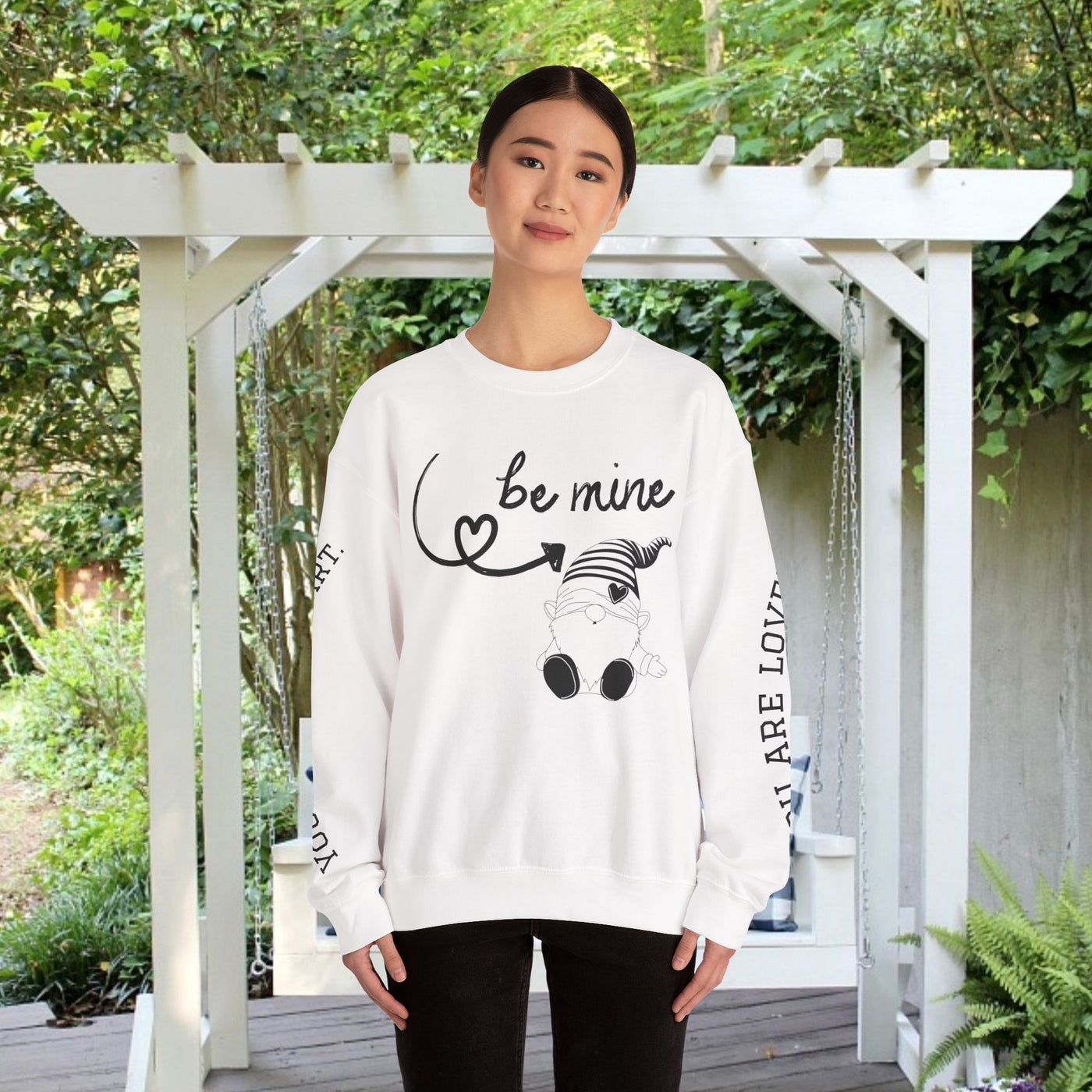 BE MINE Gnome Unisex Sweatshirt, Cozy Crewneck Jumper, Soft Pullover, Gender-Neutral Sweater, Casual Winter Shirt - NOTALIFY