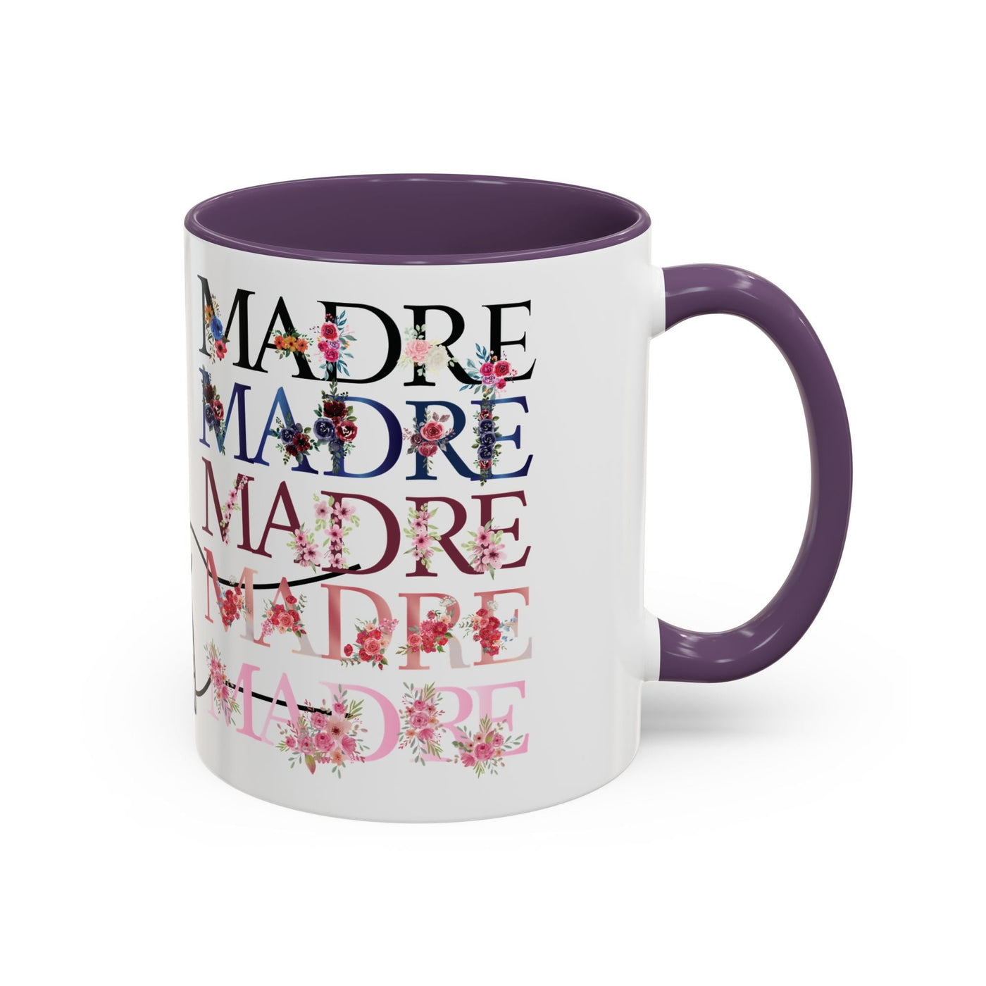 Mother's Day Mug, Accent Coffee Cup with Flowers and Names, Gift for M