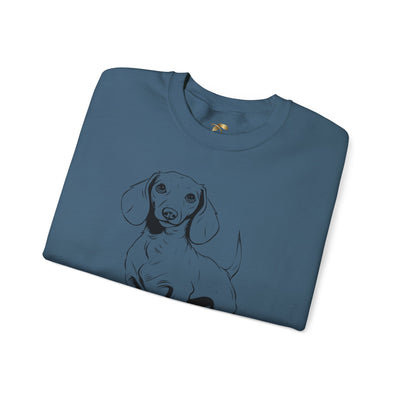 Dachshund Dog Lover Sweatshirt, Pet's Name Personalized Gift Idea, Dachshund Dog Owner Apparel, Custom Dog Paw Print Jumper, Comfy Crewneck