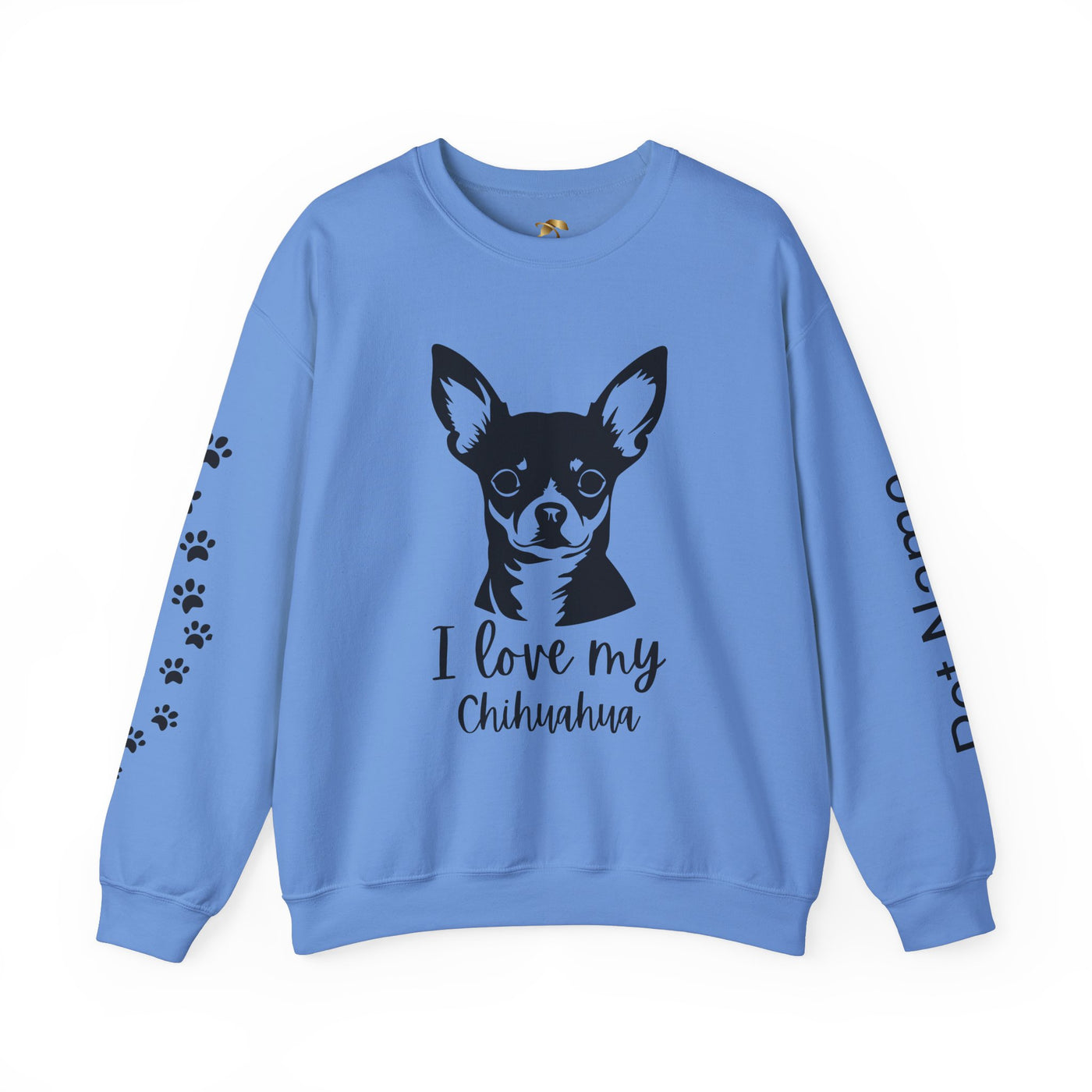 Chihuahua Lover Sweatshirt, Pet's Name Personalized Gift Idea, Chihuahua Dog Owner Apparel, Custom Dog Paw Print Jumper, Comfy Crewneck - NOTALIFY