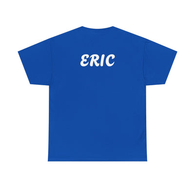 Unique "Be The Only One" barcode t-shirt in blue with a minimalist design