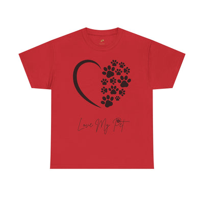 Pet Lover Unisex Heavy Cotton Tee, Love My Pet Shirt, Dog Cat Owner Gift, Animal Lover Apparel, Pet Tee - NOTALIFY