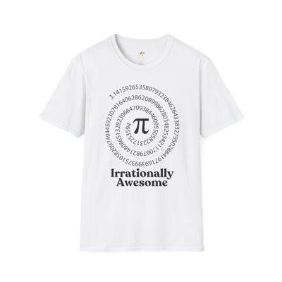 Pi Day Unisex Softstyle T-Shirt, Math Geek Gift, Irrationally Awesome Tee, March 14 Celebration Shirt, Mathematics Lover Top - NOTALIFY