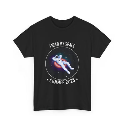 Astronaut space vibes tee with galaxy graphic showing a relaxed astronaut, perfect for space lovers.