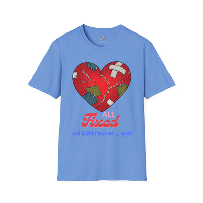 Heart Fixed Enamorados Unisex T-Shirt, Valentine's Day couples gift, blue tee with heart graphic