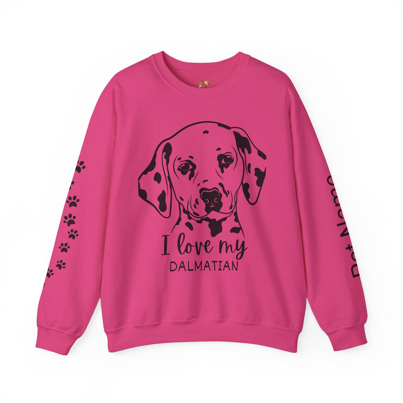 Damatian Dog Lover Sweatshirt, Pet's Name Personalized Gift Idea, Frenchie Dog Owner Apparel, Custom Dog Paw Print Jumper, Comfy Crewneck