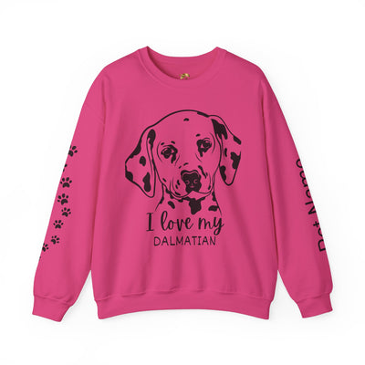 Damatian Dog Lover Sweatshirt, Pet's Name Personalized Gift Idea, Frenchie Dog Owner Apparel, Custom Dog Paw Print Jumper, Comfy Crewneck