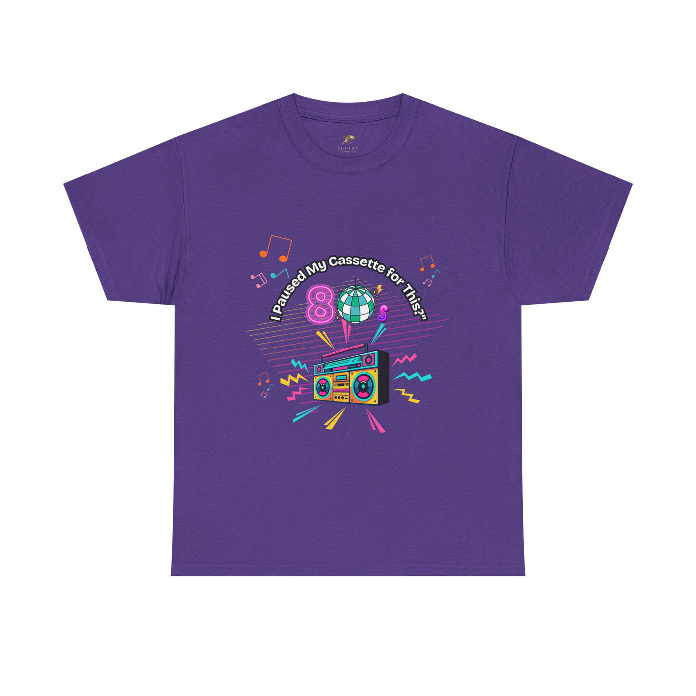 Retro Cassette Tape Unisex Heavy Cotton Tee, Vintage Music Lover Shirt, 80s Nostalgia Graphic Tee, Pause Cassette Player Shirt, Mixtape Fan - NOTALIFY