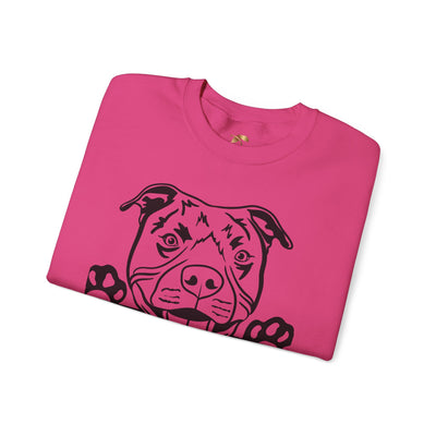 Pit Bull Lover Sweatshirt, Pet's Name Personalized Gift Idea, Pit Bull Dog Owner Apparel, Custom Dog Paw Print Jumper, Comfy Crewneck - NOTALIFY