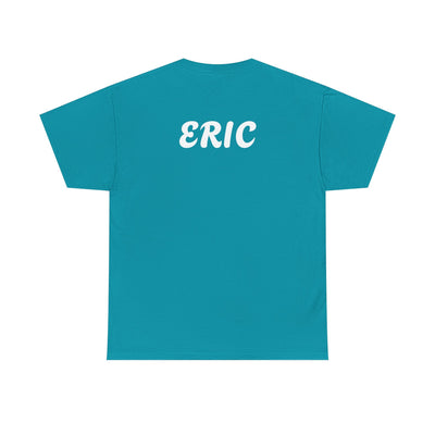 Unique "Be The Only One" barcode t-shirt in blue with a minimalist design