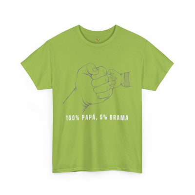 100 Percent Papá 0 Percent Drama Shirt | Funny Spanish Dad Tee | Fathers Day Gift for Dad| Cool Latino Dad Shirt | Parent Humor Graphic Tee