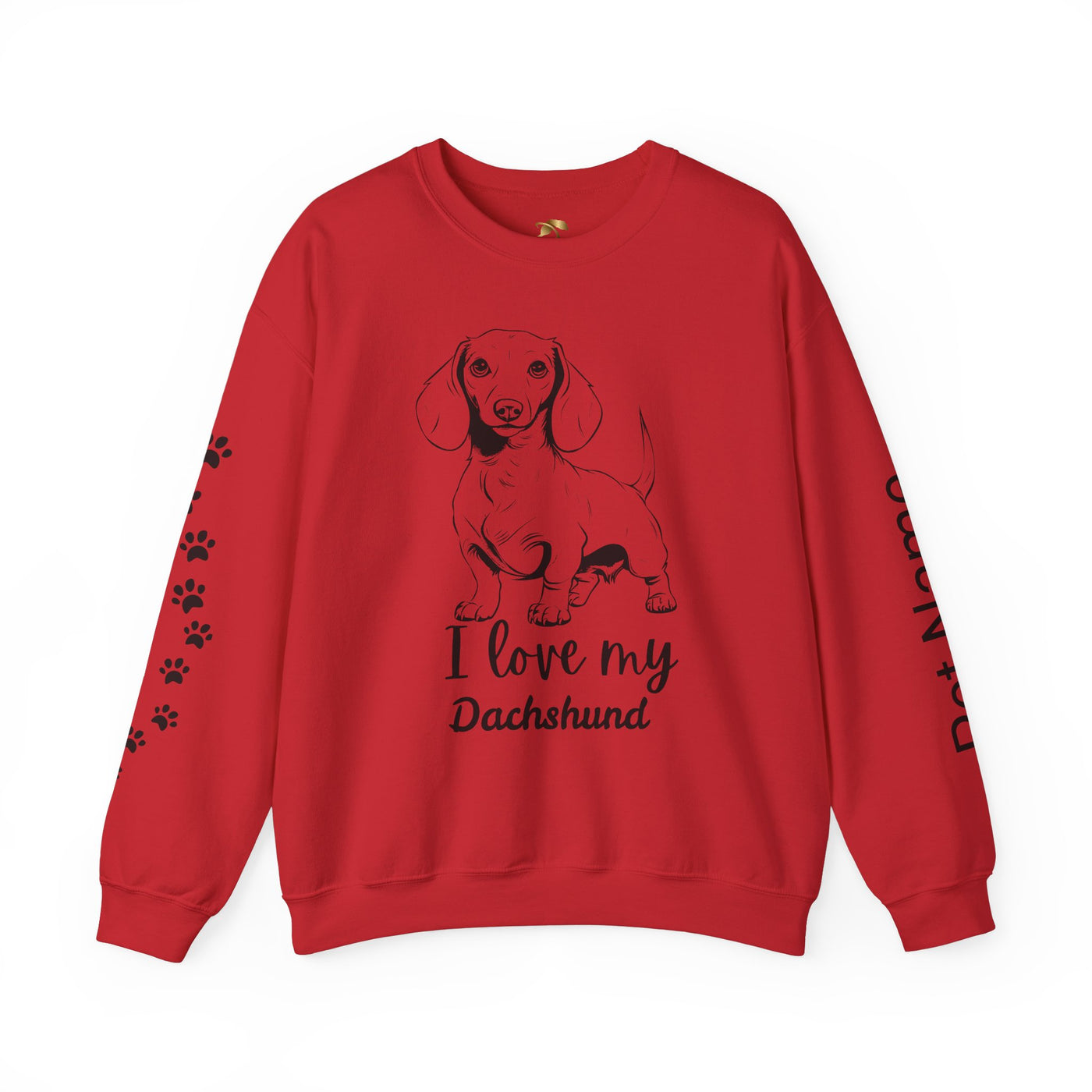 Dachshund Dog Lover Sweatshirt, Pet's Name Personalized Gift Idea, Dachshund Dog Owner Apparel, Custom Dog Paw Print Jumper, Comfy Crewneck - NOTALIFY
