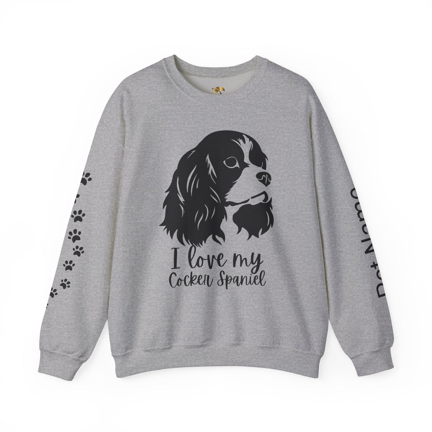Cocker Spaniel Sweatshirt, Pet's Name Personalized Gift Idea, Cocker Spaniel Dog Owner Apparel, Custom Dog Paw Print Jumper, Comfy Crewneck - NOTALIFY