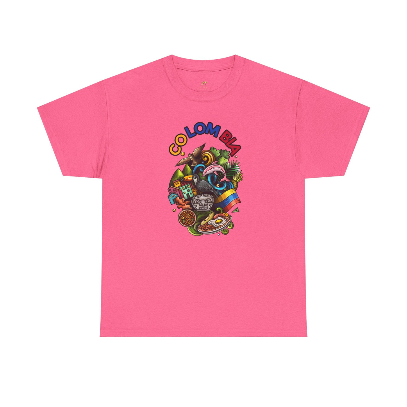 Colorful Unisex Heavy Cotton Tee with Joyful Message, Fun T-Shirt, Cas