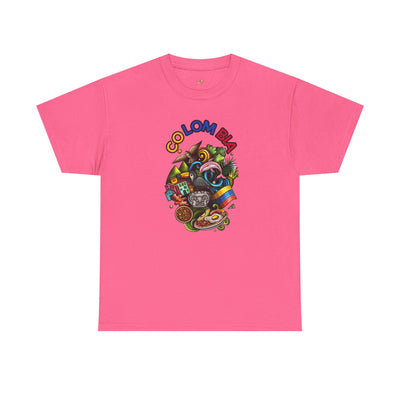 Colorful Unisex Heavy Cotton Tee with Joyful Message, Fun T-Shirt, Cas