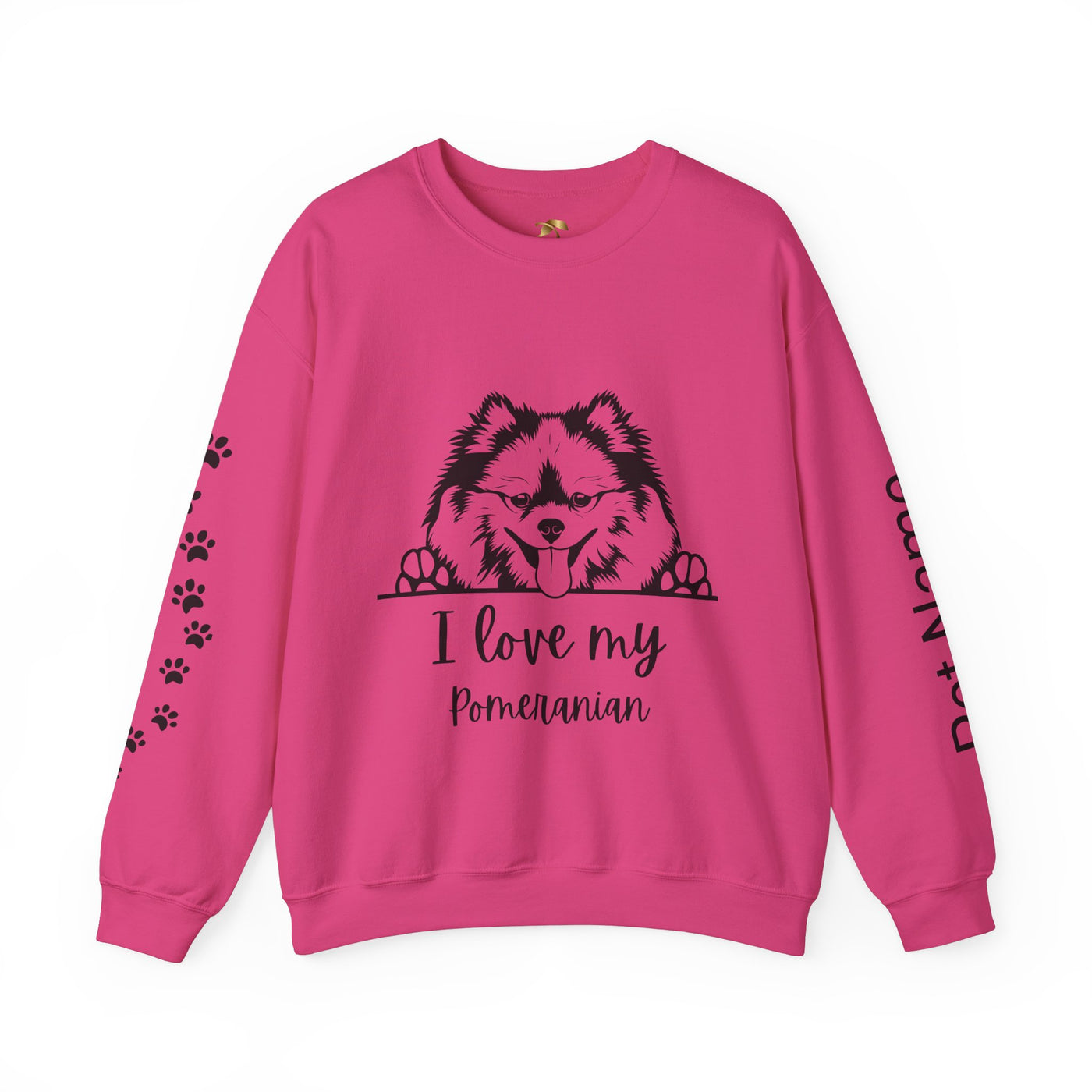 Pomeranian Lover Sweatshirt, Pet's Name Personalized Gift Idea, Pomeranian Dog Owner Apparel, Custom Dog Paw Print Jumper, Comfy Crewneck - NOTALIFY