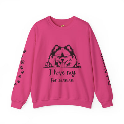 Pomeranian Lover Sweatshirt, Pet's Name Personalized Gift Idea, Pomeranian Dog Owner Apparel, Custom Dog Paw Print Jumper, Comfy Crewneck - NOTALIFY
