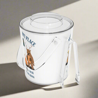 Camping Ice Bucket with Tongs, Mom's Happy Place Decor, Unique Gift fo