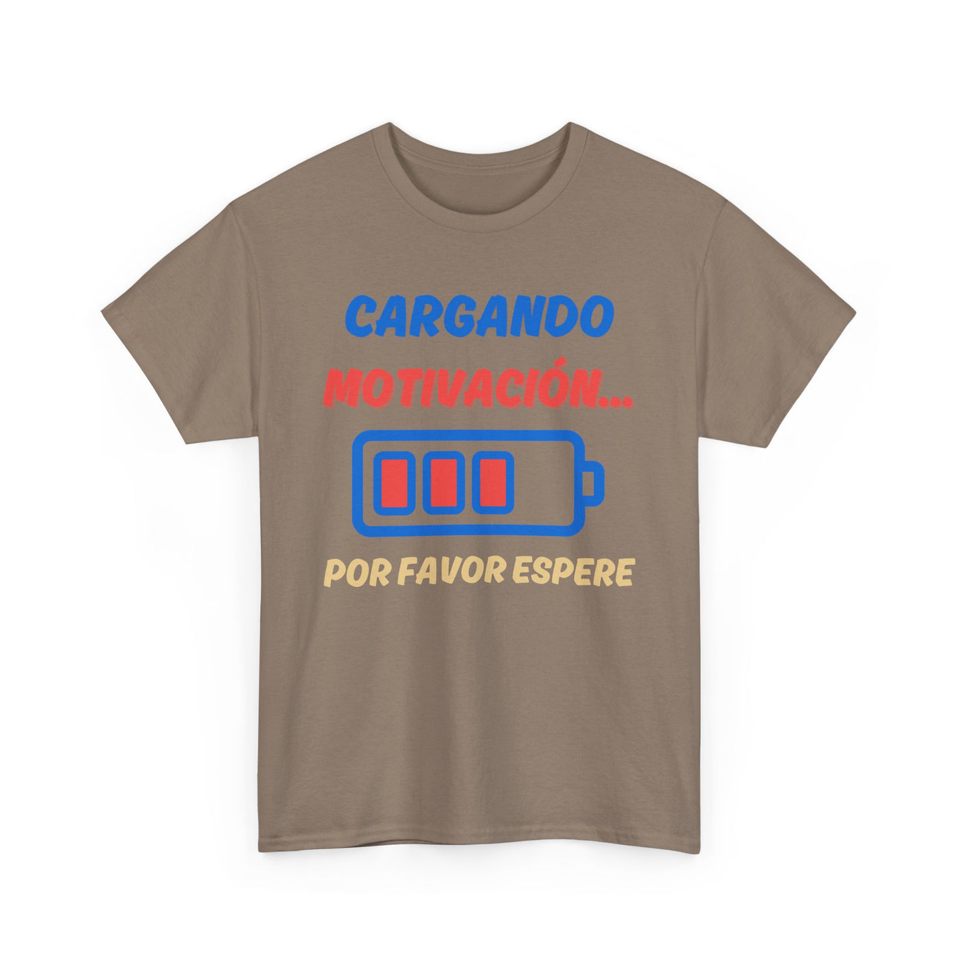 Cargando Motivación, Por Favor Espere Spanish Funny Tee | Loading Motivation Tee | Battery Graphic Shirt | Motivational Quote | Unisex Gift