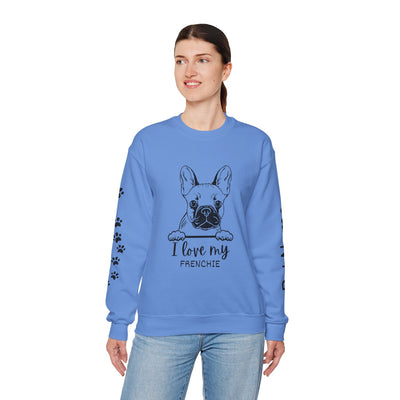 Frenchie Dog Lover Sweatshirt, Pet's Name Personalized Gift Idea, Frenchie Dog Owner Apparel, Custom Dog Paw Print Jumper, Comfy Crewneck