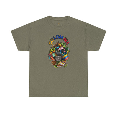 Colorful Unisex Heavy Cotton Tee with Joyful Message, Fun T-Shirt, Cas
