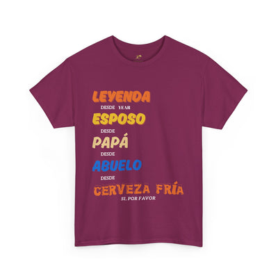 Funny Grandpa Beer Shirt | Leyenda Desde Esposo Papá Abuelo Tee | Spanish Dad Gift | Fathers Day Latino Humor T-Shirt for Men | Gift for Dad