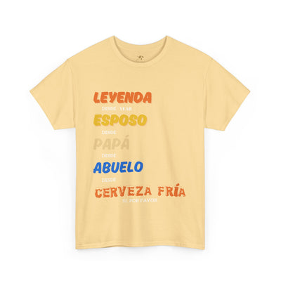 Funny Grandpa Beer Shirt | Leyenda Desde Esposo Papá Abuelo Tee | Spanish Dad Gift | Fathers Day Latino Humor T-Shirt for Men | Gift for Dad
