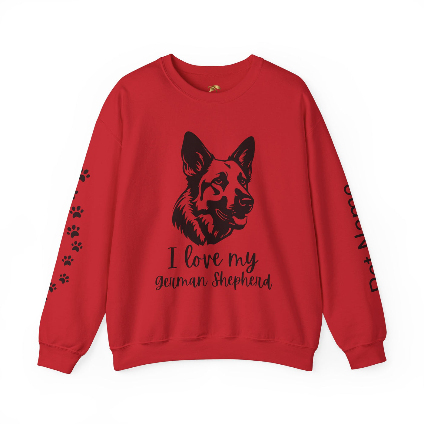 German Shepherd Lover Sweatshirt, Pet's Name Personalized, German Shepherd Dog Owner Apparel, Custom Dog Paw Print Jumper, Comfy Crewneck - NOTALIFY