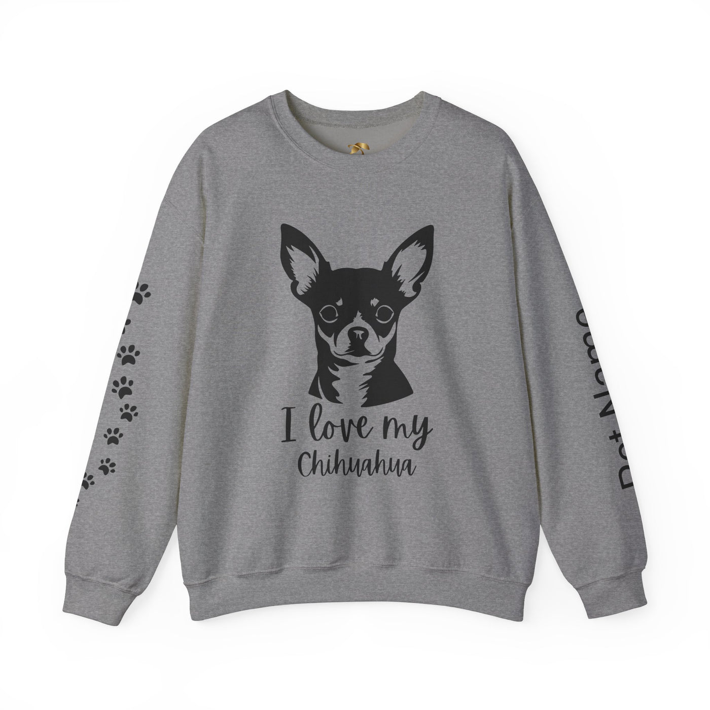 Chihuahua Lover Sweatshirt, Pet's Name Personalized Gift Idea, Chihuahua Dog Owner Apparel, Custom Dog Paw Print Jumper, Comfy Crewneck - NOTALIFY