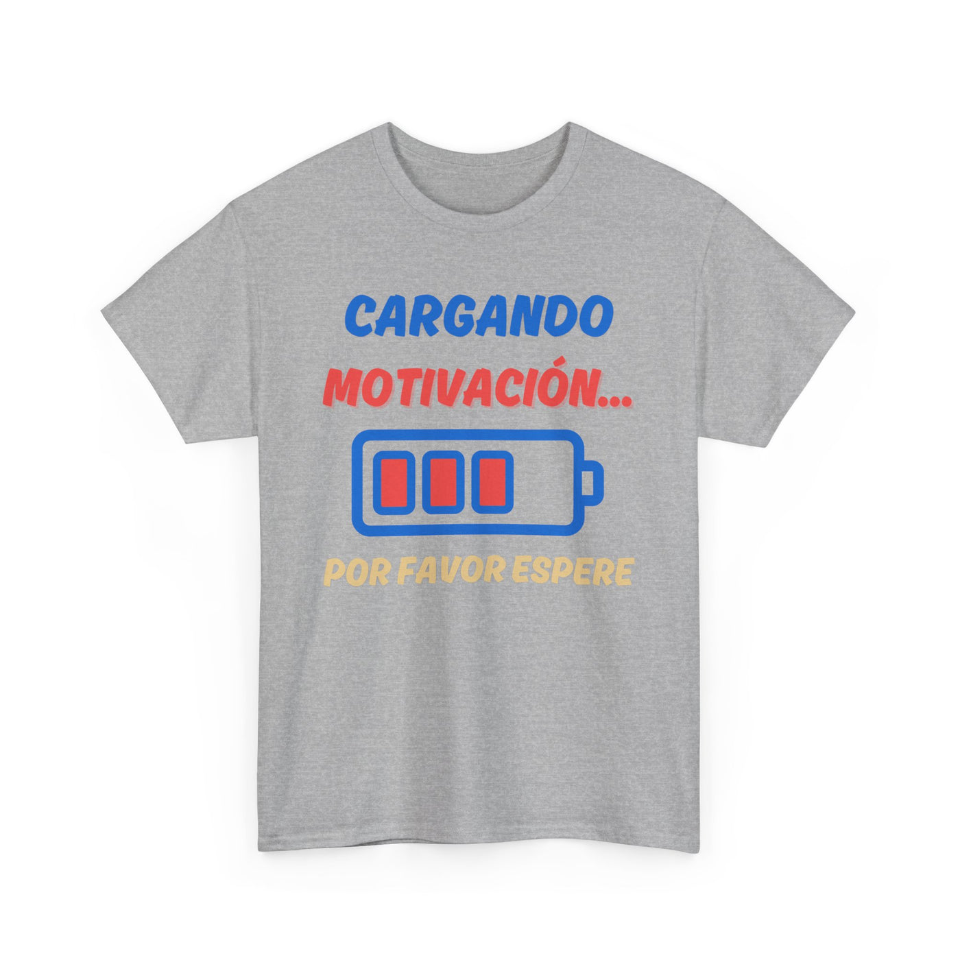 Cargando Motivación, Por Favor Espere Spanish Funny Tee | Loading Motivation Tee | Battery Graphic Shirt | Motivational Quote | Unisex Gift