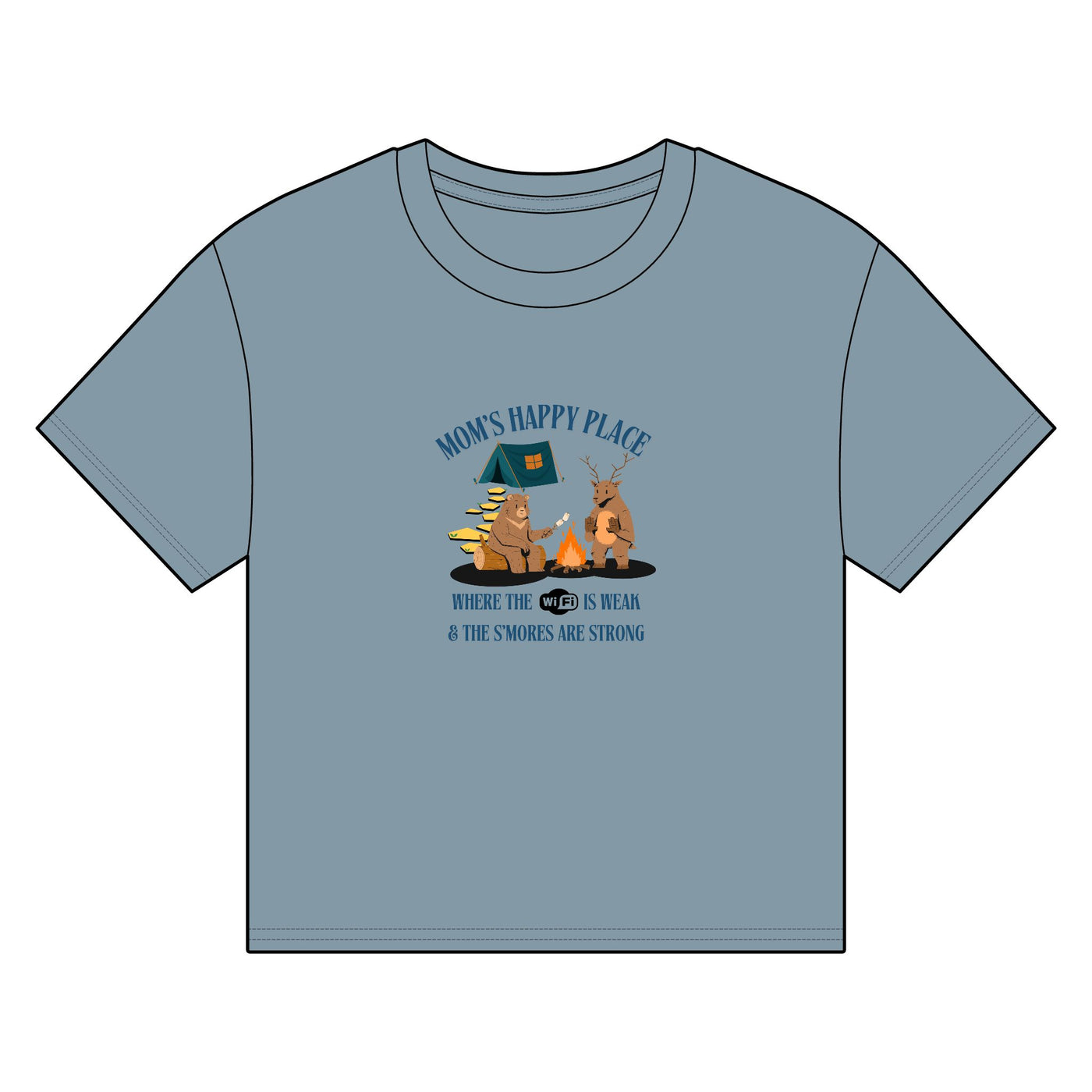 Organic T-shirt, Camping Mom, Mom's Happy Place, Wifi Weak, S'mores Strong - NOTALIFY