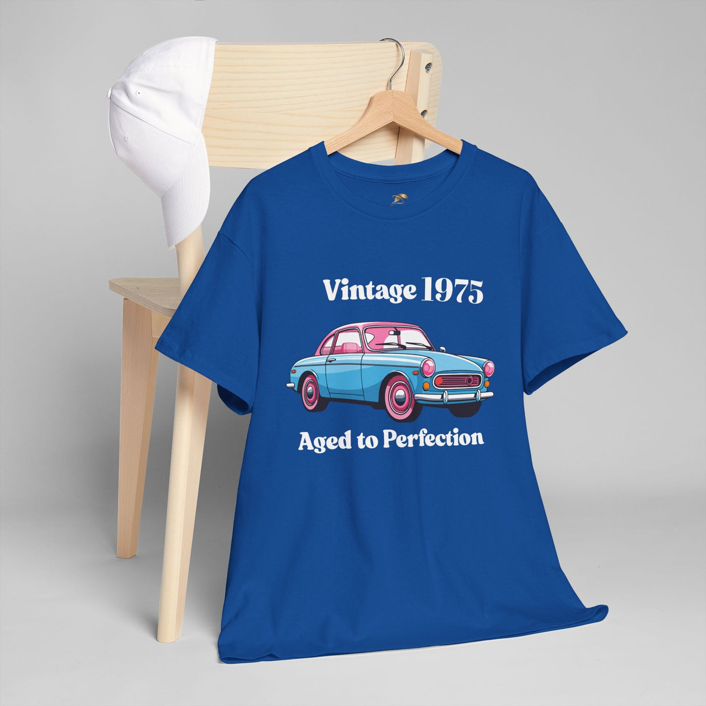 Vintage Aged to Perfection classic car t-shirt with retro design, perfect funny birthday gift for car lovers.
