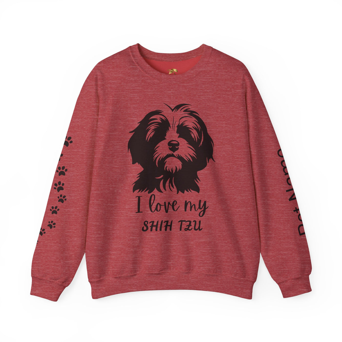 Shih Tzu Dog Lover Sweatshirt, Pet's Name Personalized Gift Idea, Frenchie Dog Owner Apparel, Custom Dog Paw Print Jumper, Comfy Crewneck