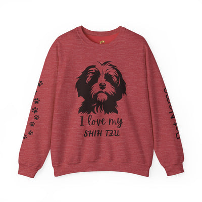 Shih Tzu Dog Lover Sweatshirt, Pet's Name Personalized Gift Idea, Frenchie Dog Owner Apparel, Custom Dog Paw Print Jumper, Comfy Crewneck