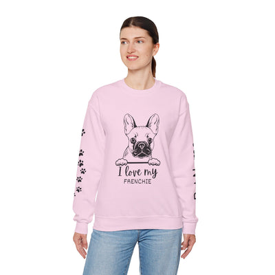 Frenchie Dog Lover Sweatshirt, Pet's Name Personalized Gift Idea, Frenchie Dog Owner Apparel, Custom Dog Paw Print Jumper, Comfy Crewneck