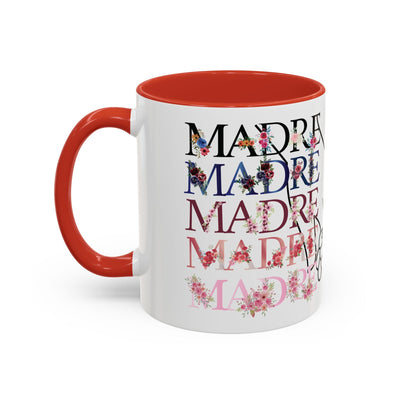 Mother's Day Mug, Accent Coffee Cup with Flowers and Names, Gift for M