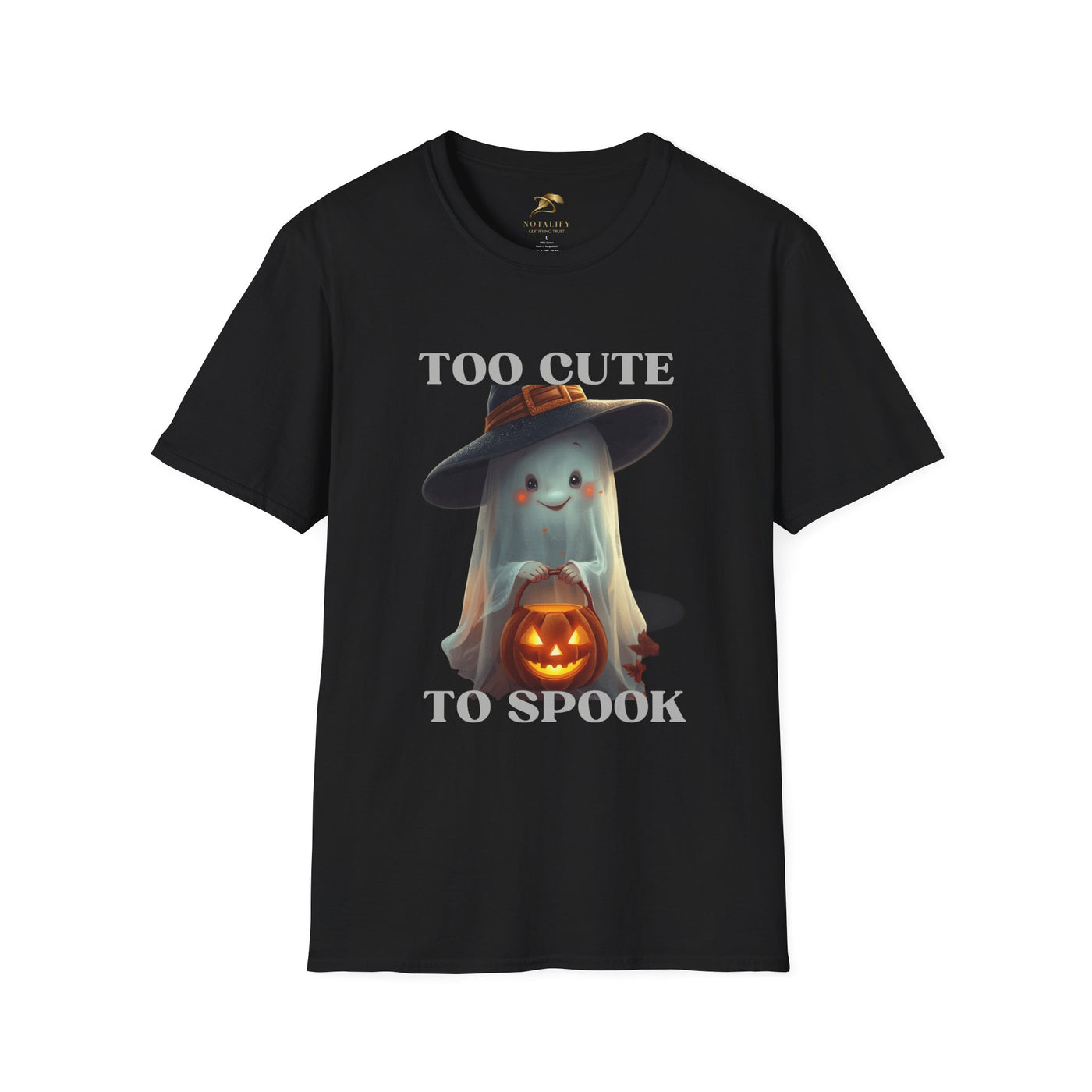 NOTALIFY Too Cute to Spook Halloween Ghost TEE | Adorable Pumpkin Lantern Tee | Cotton Short Sleeve | Fall Outfit for Kids