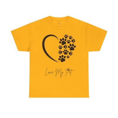 Pet Lover Unisex Heavy Cotton Tee, Love My Pet Shirt, Dog Cat Owner Gift, Animal Lover Apparel, Pet Tee - NOTALIFY