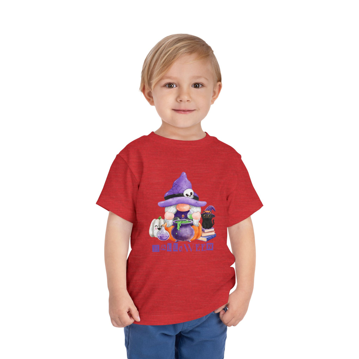 NOTALIFY Halloween Gnome Toddler TEE 1| Cute Fall Tee with Pumpkin | Soft Cotton Short Sleeve | Spooky Autumn Outfit for Kids