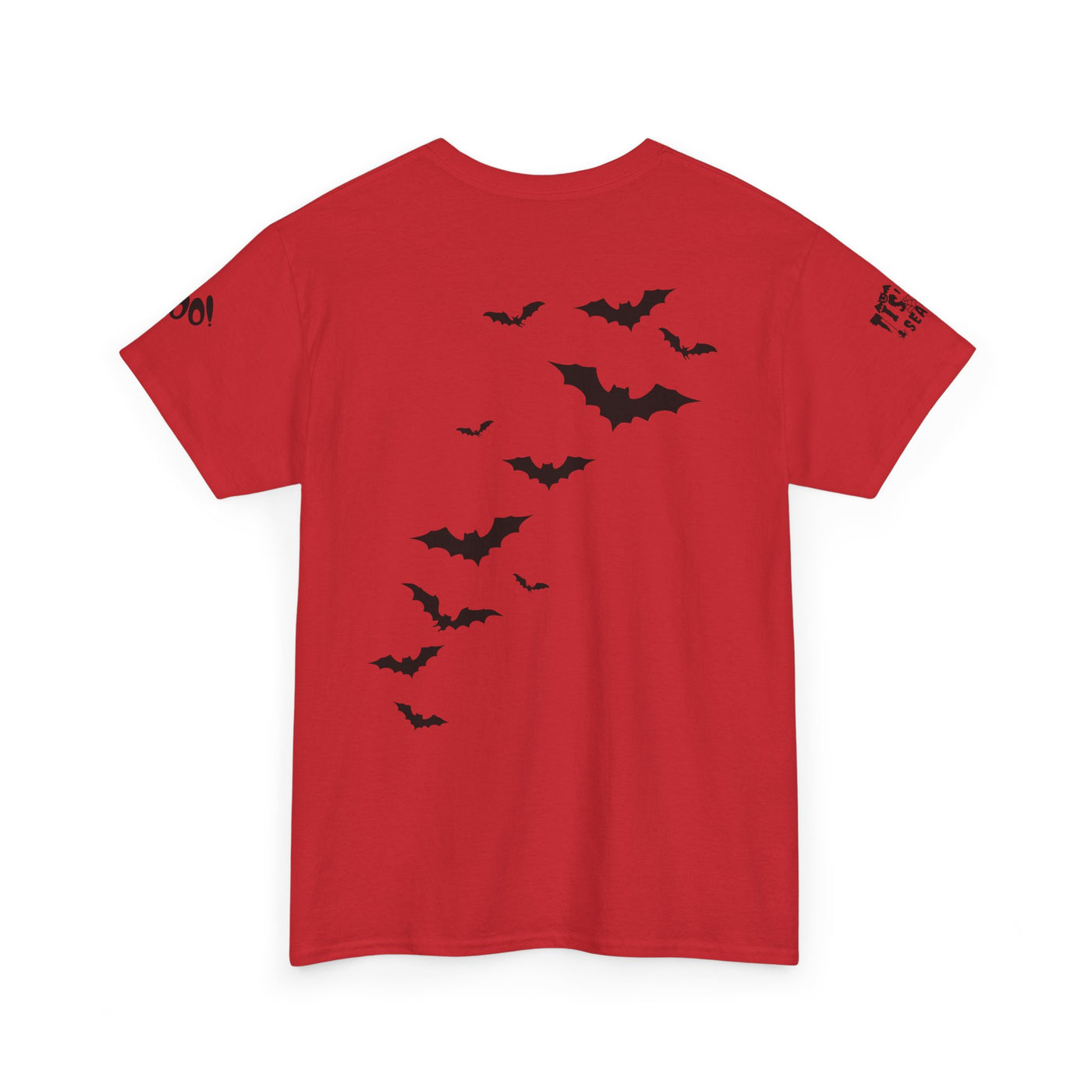 NOTALIFY Halloween Just Here for the Boo Graphic Tee, Spooky T-Shirt, Fun Fall Apparel, Unisex Halloween Tee, Gnome & Bats