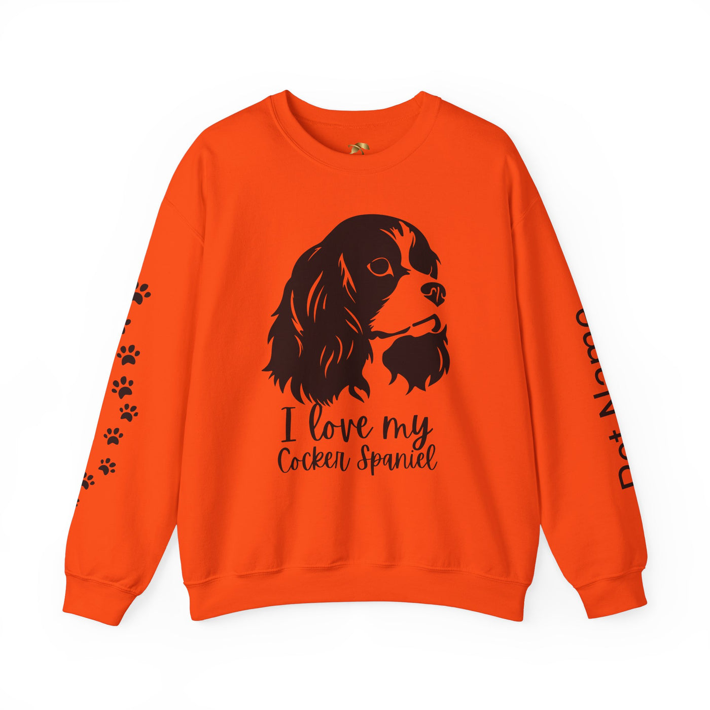 Cocker Spaniel Sweatshirt, Pet's Name Personalized Gift Idea, Cocker Spaniel Dog Owner Apparel, Custom Dog Paw Print Jumper, Comfy Crewneck - NOTALIFY